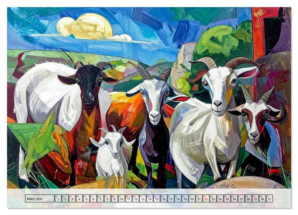 Farbenfrohe Tierbilder (CALVENDO Wandkalender 2026)