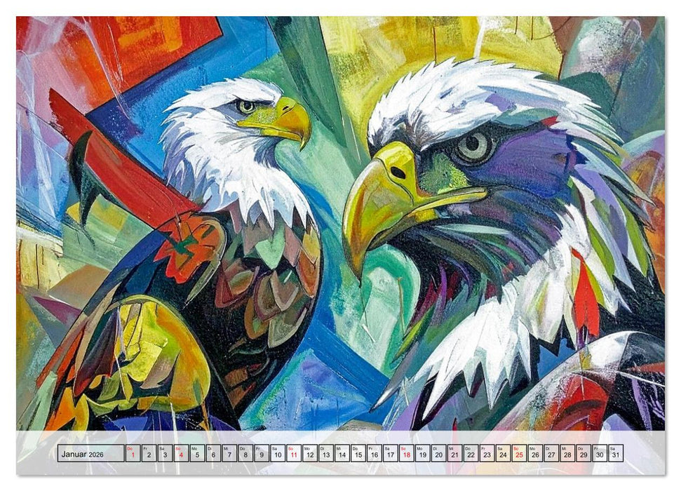 Farbenfrohe Tierbilder (CALVENDO Premium Wandkalender 2026)