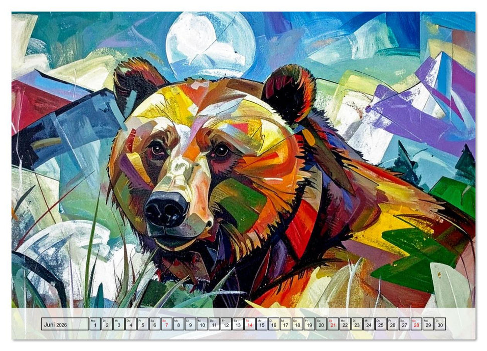 Farbenfrohe Tierbilder (CALVENDO Premium Wandkalender 2026)