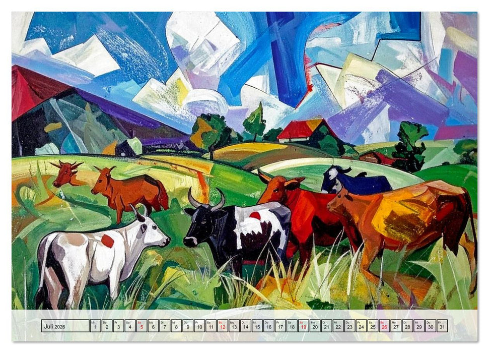 Farbenfrohe Tierbilder (CALVENDO Premium Wandkalender 2026)