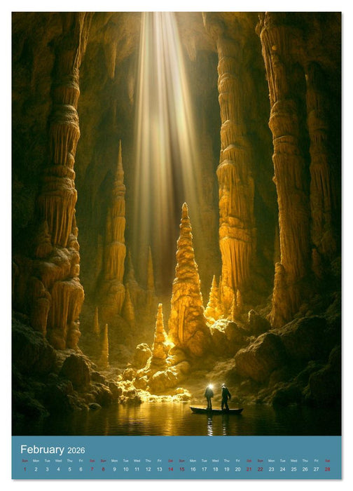 Awsome Caves in the Deep (CALVENDO Monthly Calendar 2026)