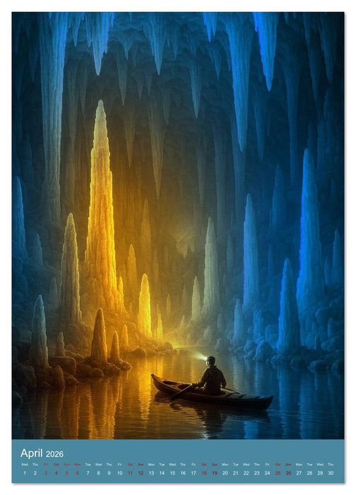 Awsome Caves in the Deep (CALVENDO Monthly Calendar 2026)