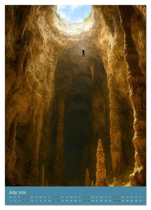 Awsome Caves in the Deep (CALVENDO Premium-Calendar 2026)