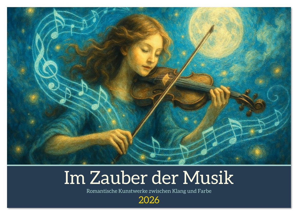 Im Zauber der Musik - Romantische Kunstwerke zwischen Klang und Farbe (CALVENDO Wandkalender 2026)