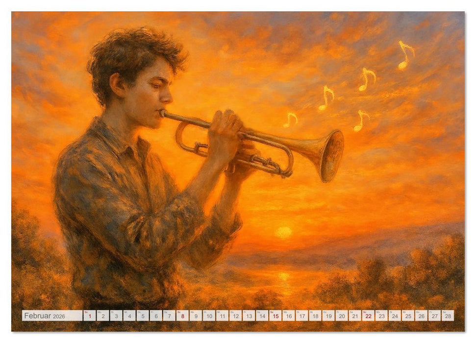 Im Zauber der Musik - Romantische Kunstwerke zwischen Klang und Farbe (CALVENDO Wandkalender 2026)