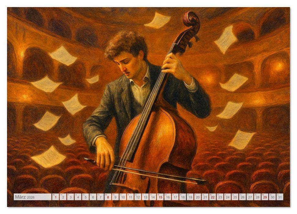 Im Zauber der Musik - Romantische Kunstwerke zwischen Klang und Farbe (CALVENDO Wandkalender 2026)