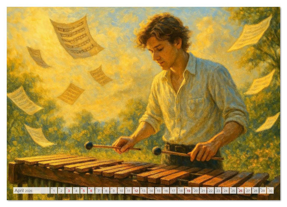 Im Zauber der Musik - Romantische Kunstwerke zwischen Klang und Farbe (CALVENDO Wandkalender 2026)