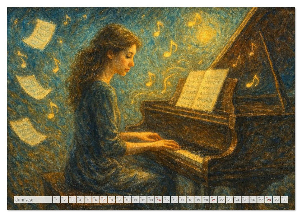 Im Zauber der Musik - Romantische Kunstwerke zwischen Klang und Farbe (CALVENDO Wandkalender 2026)