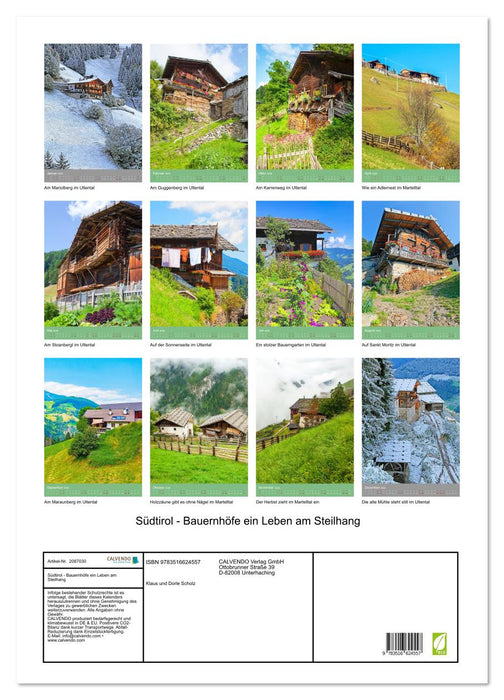 Südtirol - Bauernhöfe ein Leben am Steilhang (CALVENDO Wandkalender 2026)