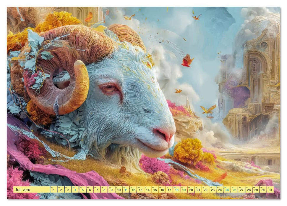 Im Tierparadies - Fantasie und Surrealismus (CALVENDO Premium Wandkalender 2026)