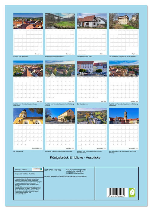 Königsbrück Einblicke - Ausblicke (CALVENDO Wandkalender 2026)