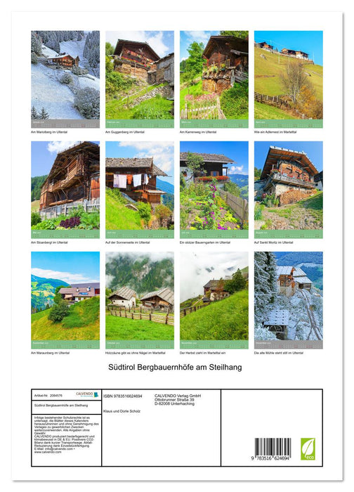 Südtirol Bergbauernhöfe am Steilhang (CALVENDO Premium Wandkalender 2026)
