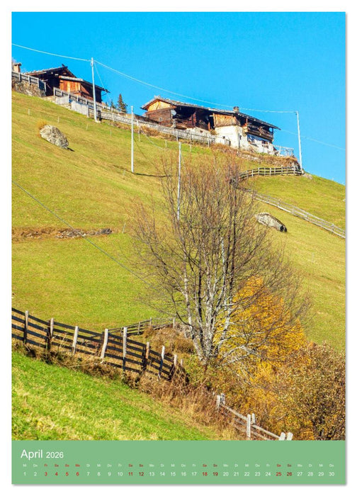 Südtirol Bergbauernhöfe am Steilhang (CALVENDO Premium Wandkalender 2026)