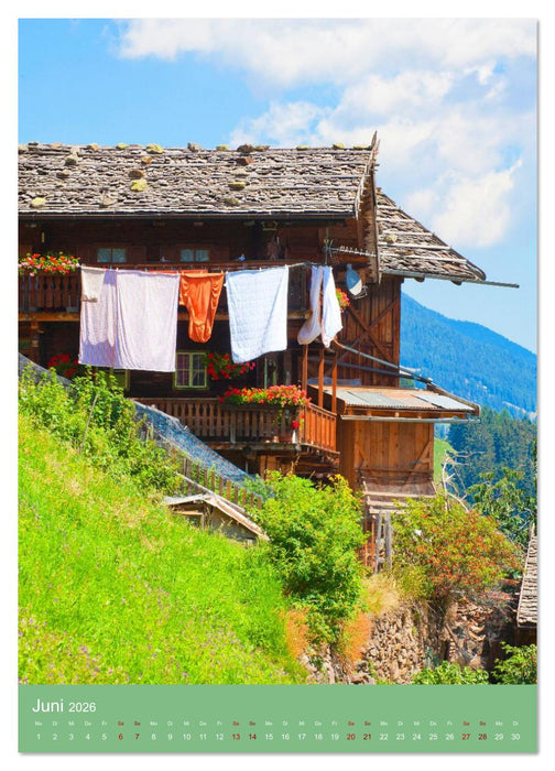 Südtirol Bergbauernhöfe am Steilhang (CALVENDO Premium Wandkalender 2026)