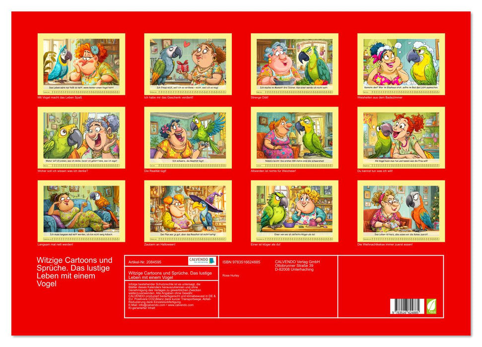 Witzige Cartoons und Sprüche. Das lustige Leben mit einem Vogel (CALVENDO Wandkalender 2026)