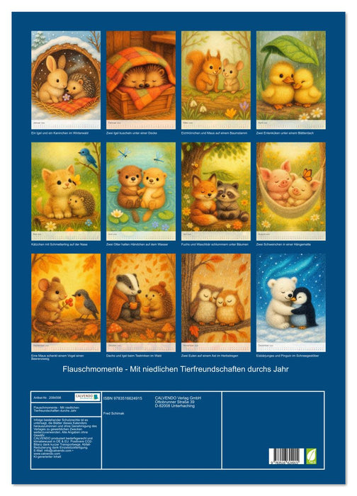 Flauschmomente - Mit niedlichen Tierfreundschaften durchs Jahr (CALVENDO Wandkalender 2026)