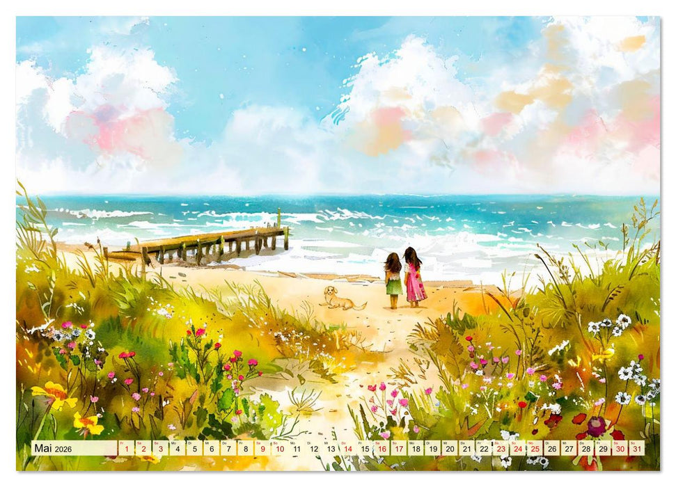 Kindheit am Meer - Barfuß und glücklich durch den Sand (CALVENDO Wandkalender 2026)