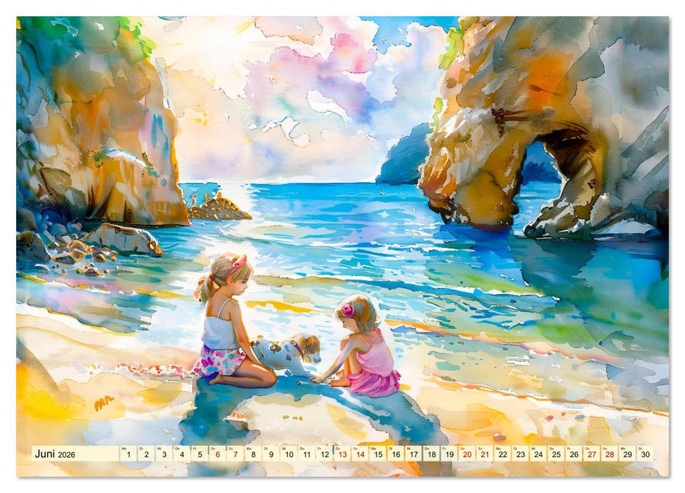 Kindheit am Meer - Barfuß und glücklich durch den Sand (CALVENDO Wandkalender 2026)