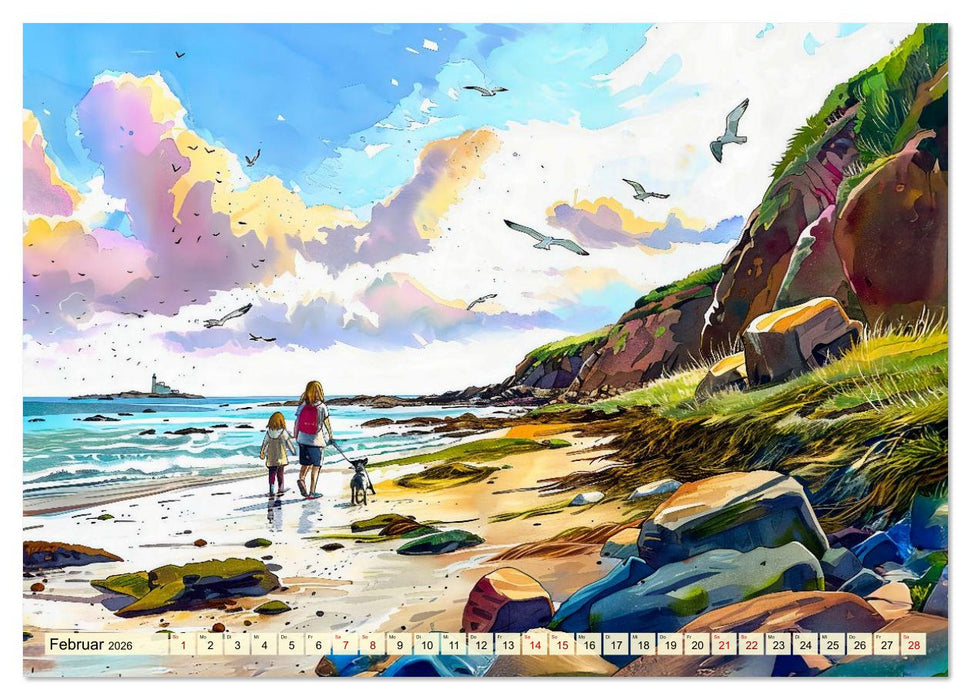 Kindheit am Meer - Barfuß und glücklich durch den Sand (CALVENDO Premium Wandkalender 2026)