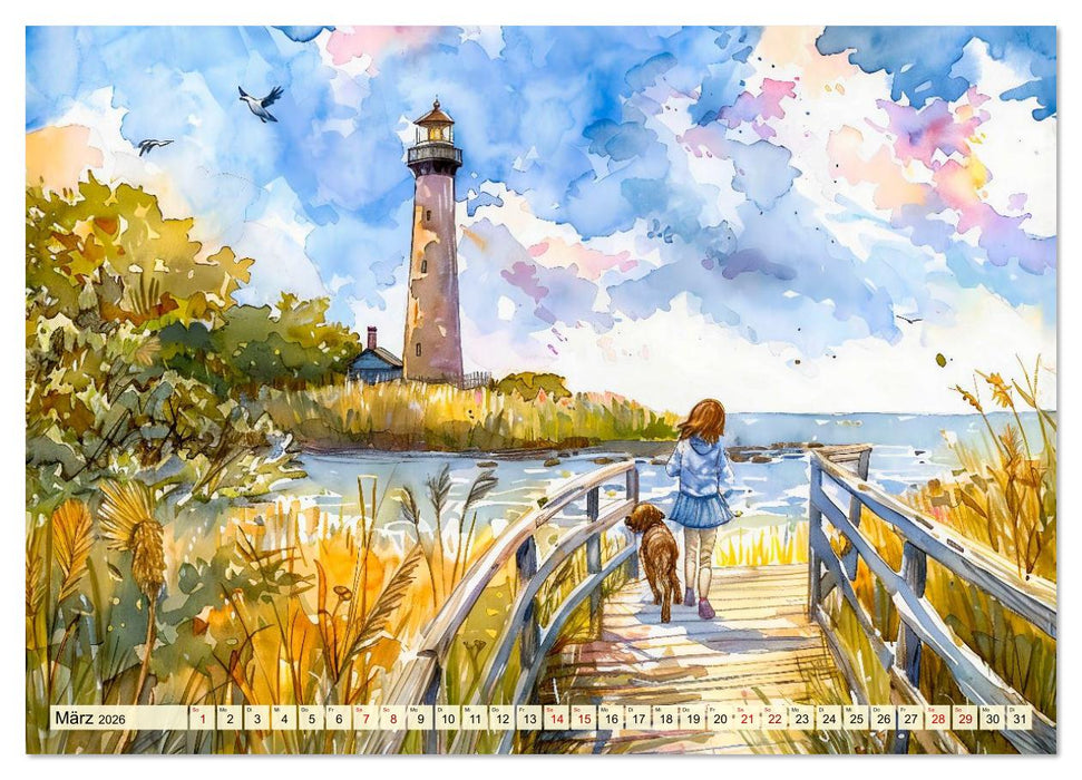 Kindheit am Meer - Barfuß und glücklich durch den Sand (CALVENDO Premium Wandkalender 2026)