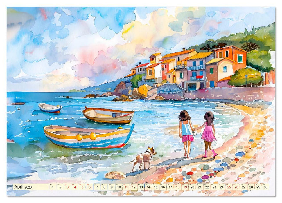 Kindheit am Meer - Barfuß und glücklich durch den Sand (CALVENDO Premium Wandkalender 2026)