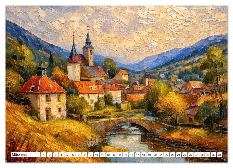 Dorfgemälde (CALVENDO Wandkalender 2026)