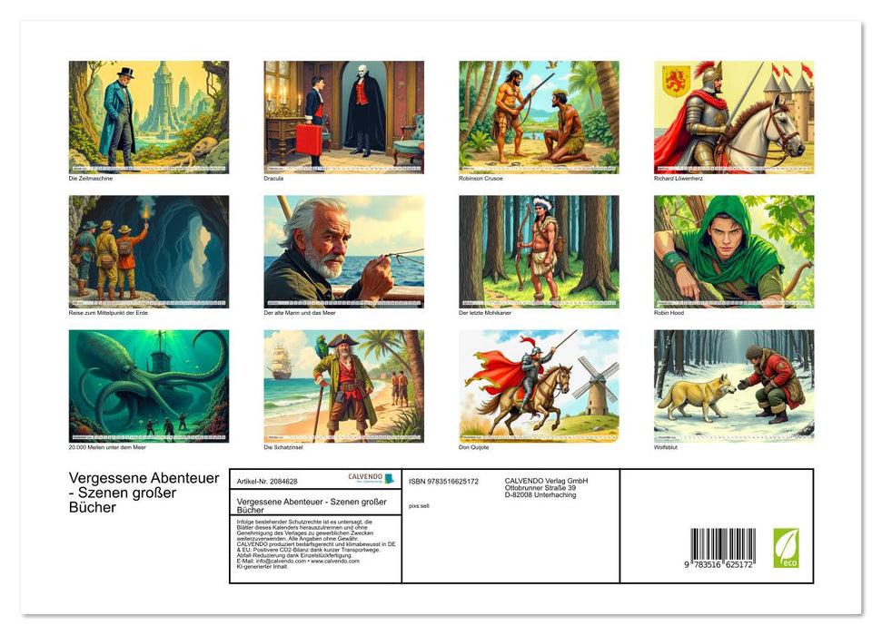 Vergessene Abenteuer - Szenen großer Bücher (CALVENDO Premium Wandkalender 2026)