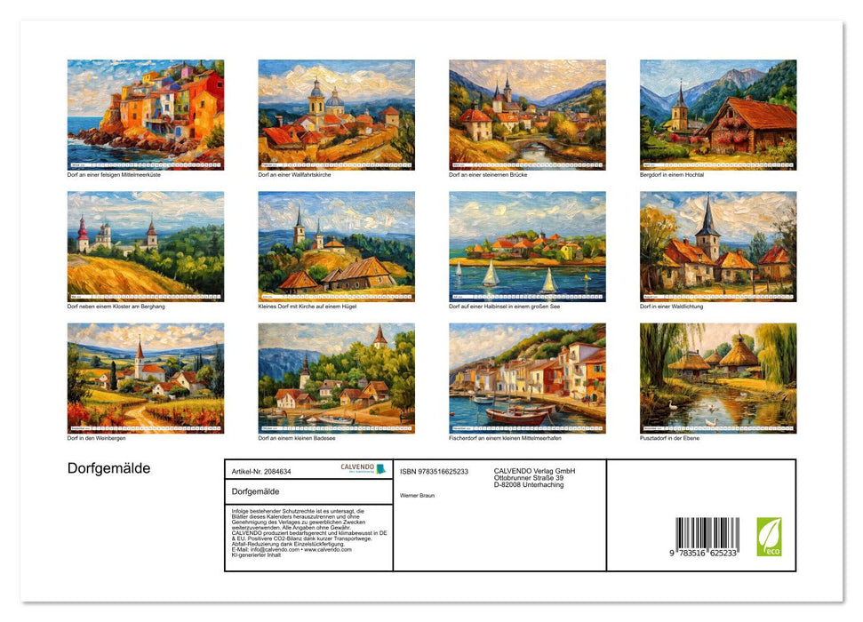 Dorfgemälde (CALVENDO Premium Wandkalender 2026)