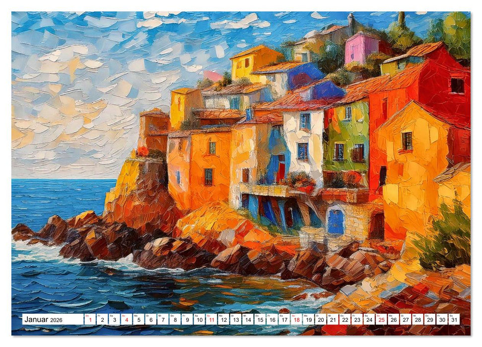 Dorfgemälde (CALVENDO Premium Wandkalender 2026)