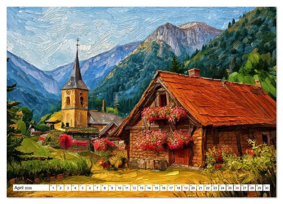 Dorfgemälde (CALVENDO Premium Wandkalender 2026)