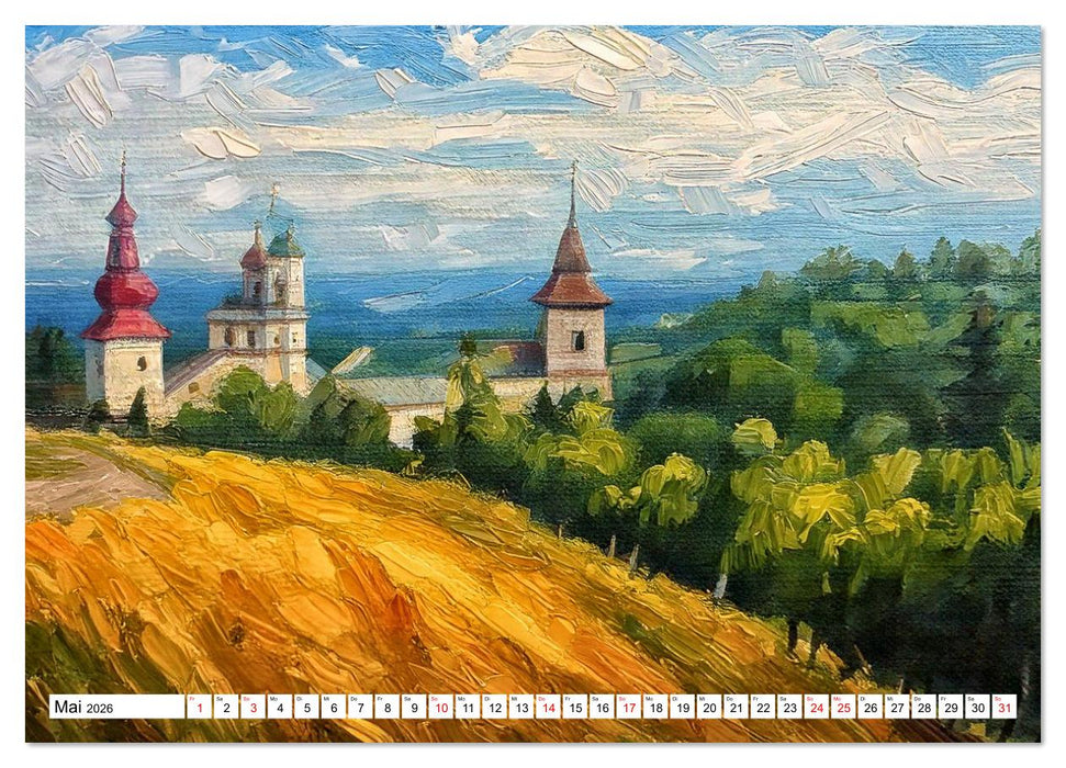 Dorfgemälde (CALVENDO Premium Wandkalender 2026)