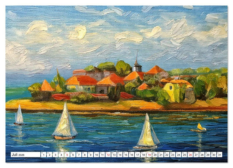 Dorfgemälde (CALVENDO Premium Wandkalender 2026)