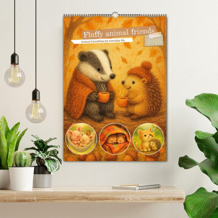 Fluffy animal friends - Animal friendships for everyday life (CALVENDO Monthly Calendar 2026)
