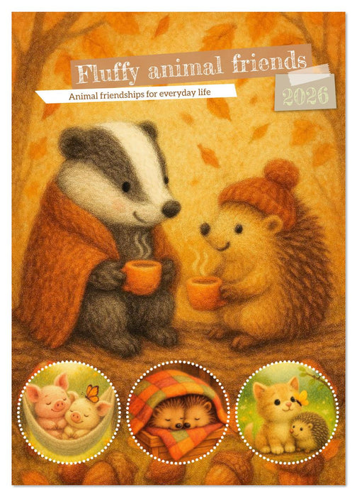 Fluffy animal friends - Animal friendships for everyday life (CALVENDO Monthly Calendar 2026)