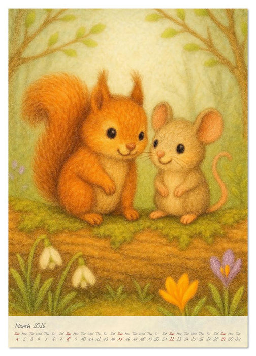 Fluffy animal friends - Animal friendships for everyday life (CALVENDO Monthly Calendar 2026)