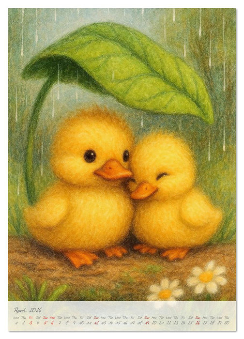 Fluffy animal friends - Animal friendships for everyday life (CALVENDO Premium-Calendar 2026)