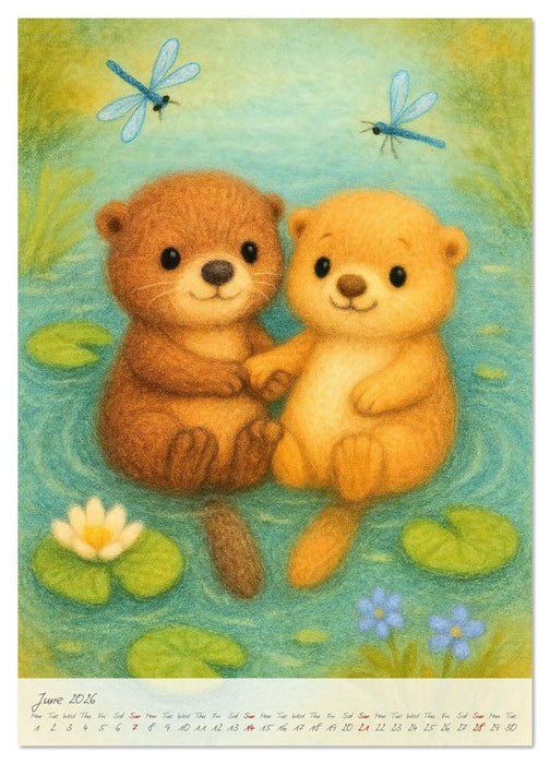 Fluffy animal friends - Animal friendships for everyday life (CALVENDO Premium-Calendar 2026)