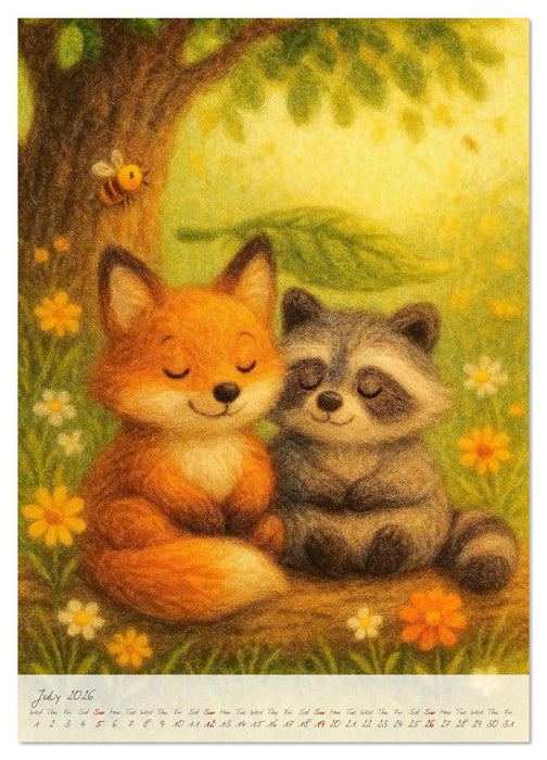 Fluffy animal friends - Animal friendships for everyday life (CALVENDO Premium-Calendar 2026)