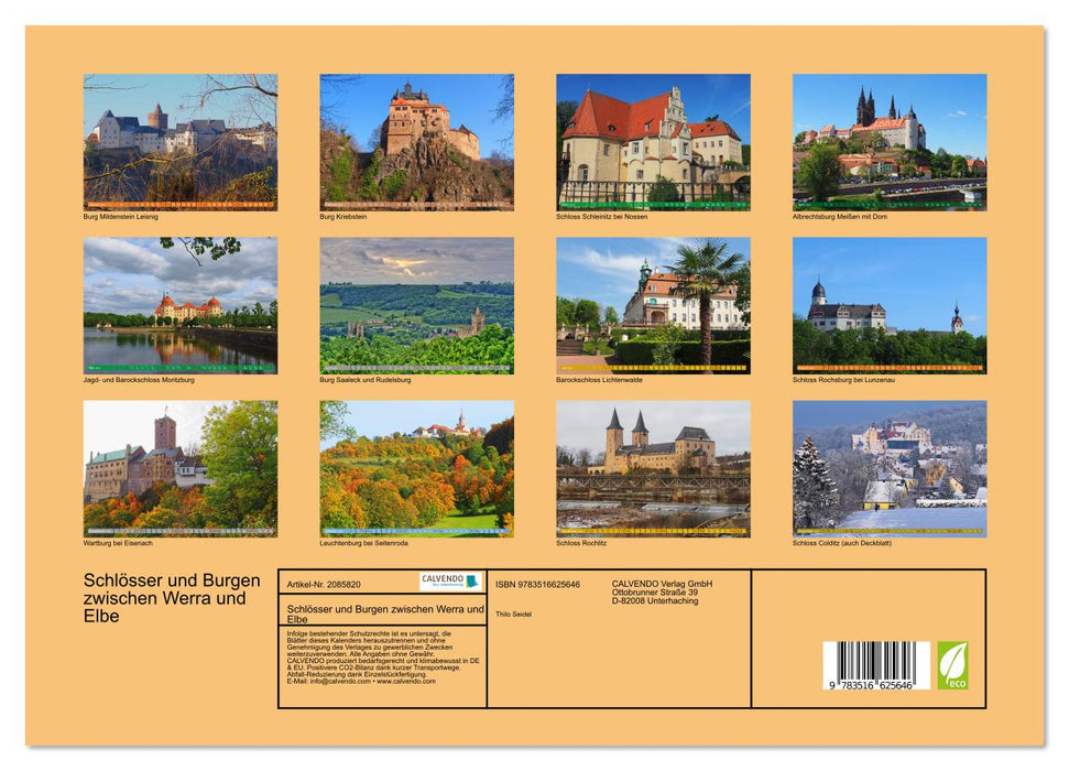 Schlösser und Burgen zwischen Werra und Elbe (CALVENDO Premium Wandkalender 2026)