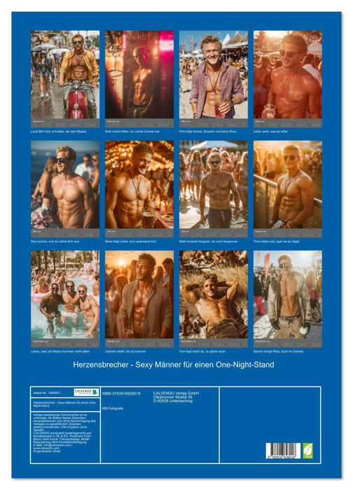 Herzensbrecher - Sexy Männer für einen One-Night-Stand (CALVENDO Wandkalender 2026)