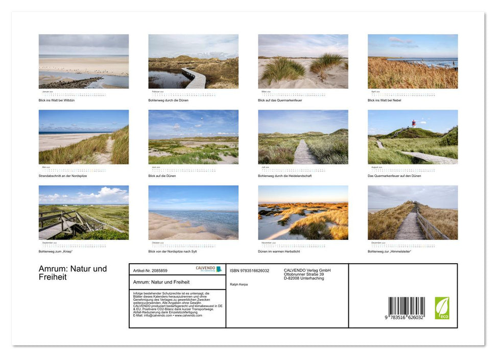 Amrum: Natur und Freiheit (CALVENDO Premium Wandkalender 2026)