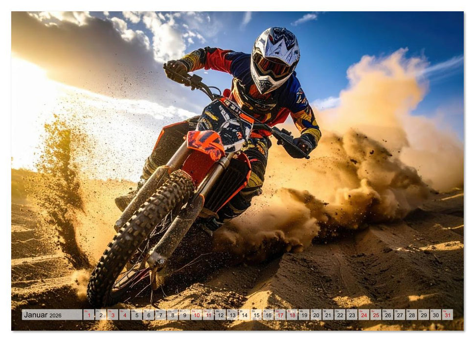 Wüstenabenteuer - Spektakuläre Moto-Rallys (CALVENDO Premium Wandkalender 2026)