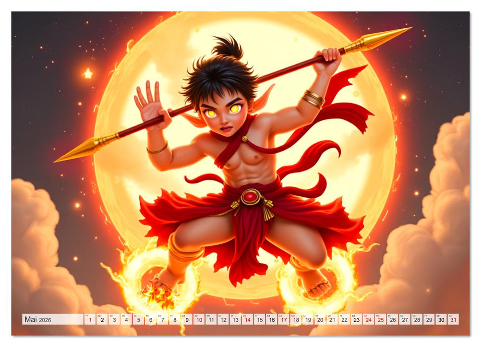 Chinesische Mythologie - Götter, Helden und Monster (CALVENDO Premium Wandkalender 2026)