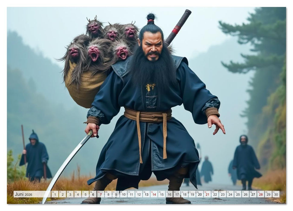 Chinesische Mythologie - Götter, Helden und Monster (CALVENDO Premium Wandkalender 2026)