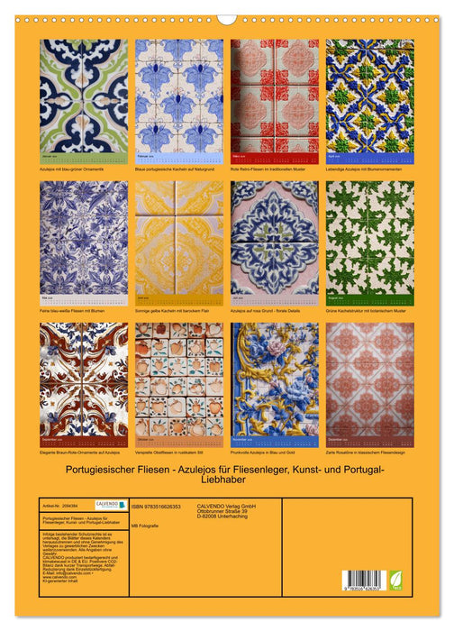 Portugiesischer Fliesen - Azulejos für Fliesenleger, Kunst- und Portugal-Liebhaber (CALVENDO Wandkalender 2026)