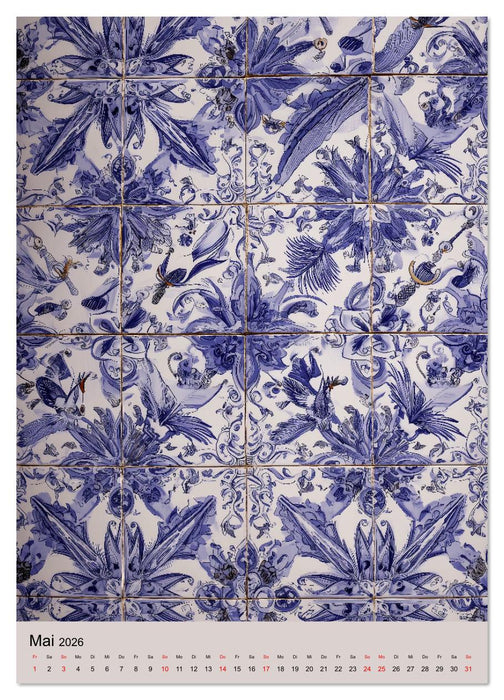 Portugiesischer Fliesen - Azulejos für Fliesenleger, Kunst- und Portugal-Liebhaber (CALVENDO Premium Wandkalender 2026)