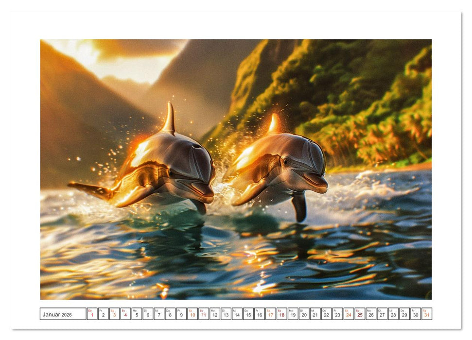 Delfinglück (CALVENDO Premium Wandkalender 2026)