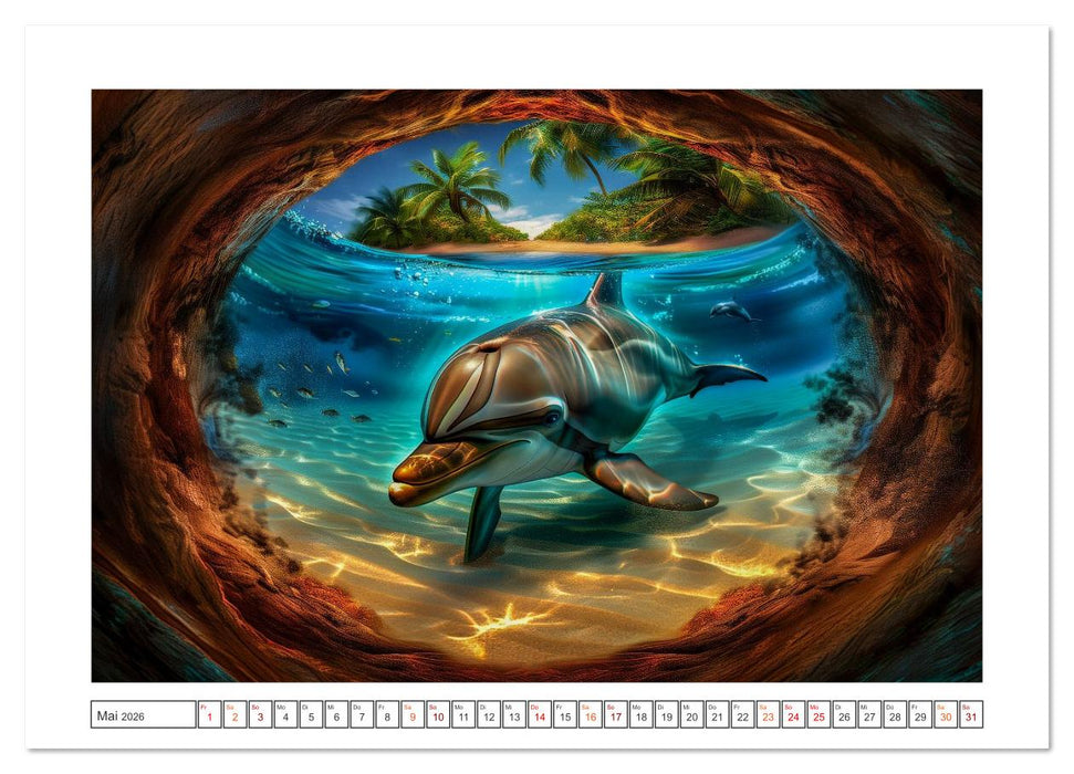 Delfinglück (CALVENDO Premium Wandkalender 2026)