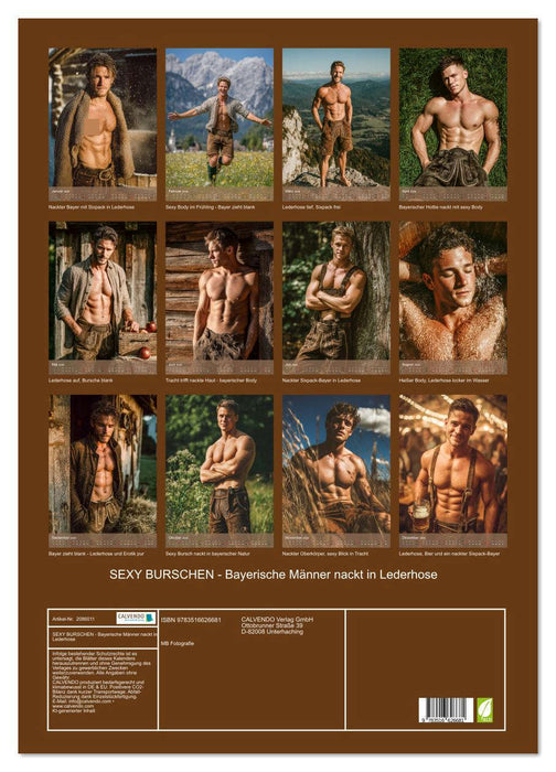 SEXY BURSCHEN - Bayerische Männer nackt in Lederhose (CALVENDO Wandkalender 2026)