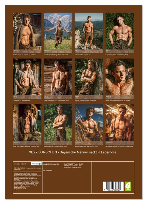SEXY BURSCHEN - Bayerische Männer nackt in Lederhose (CALVENDO Premium Wandkalender 2026)